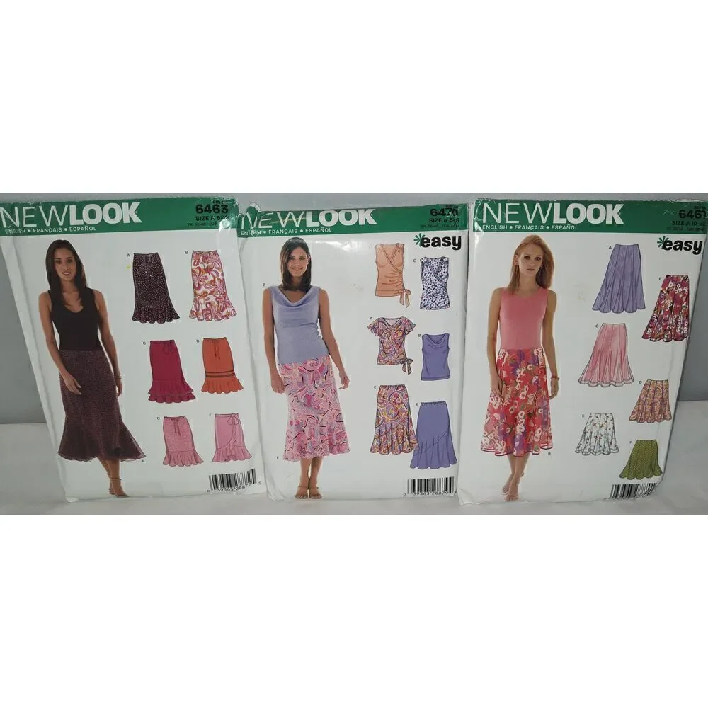Lot of 3 Simplicity Patterns -#6461, #6470 & #6463 Size A (8-18) NEW LOOK uncut
